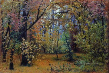 Landscapes Painting - autumn forest 1876 classical landscape Ivan Ivanovich trees
